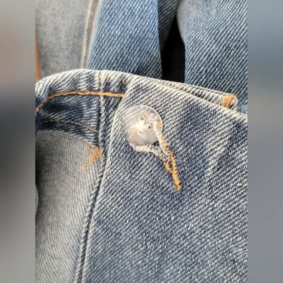 Soho Juniors sz 5/27 LIKE NEW Flare Hippy Boho Leather Vintage 70's Jeans Y2K - Picture 11 of 12